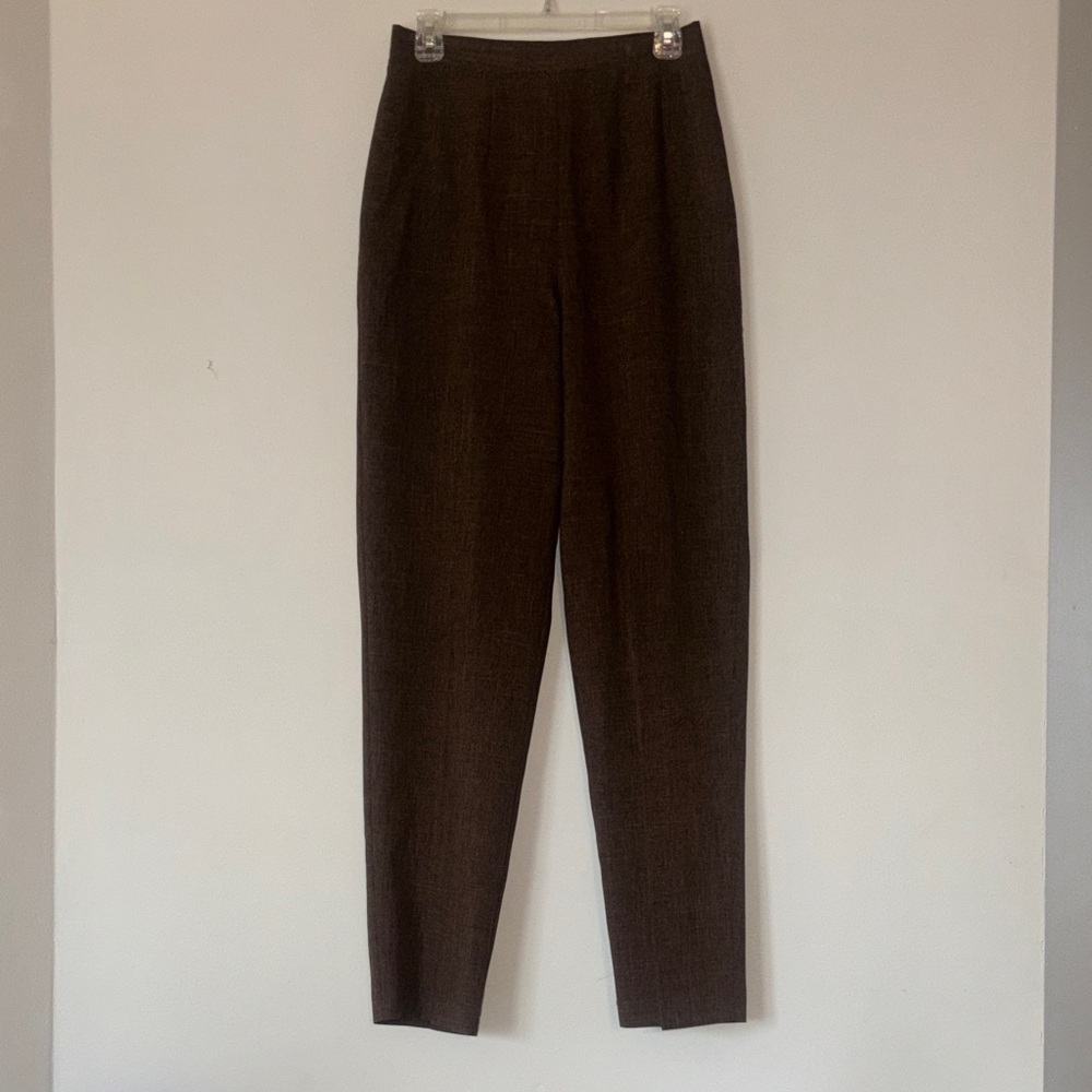 High-Waist Straight Leg Brown Pants